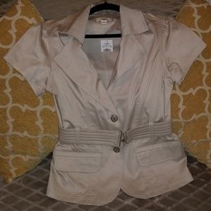 NWT! Cato Short Sleeve Light Khaki Jacket